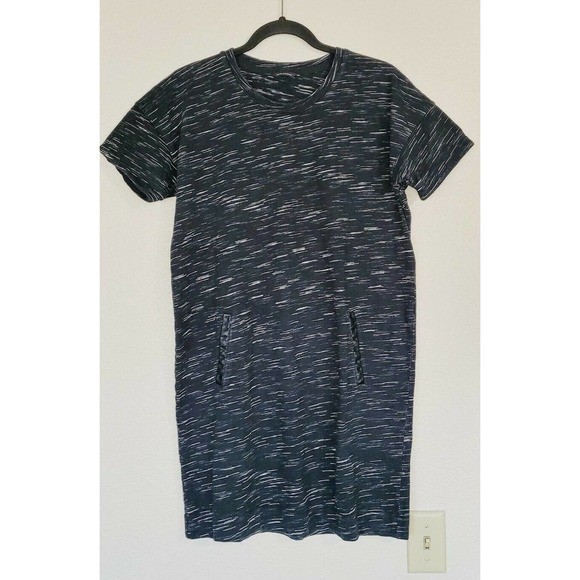 Club Monaco Women's Black & White Spacedye T-Shirt‎ Dress. Size M - Picture 1 of 6